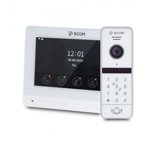 Комплект Wi-Fi відеодомофонa 7" BCOM BD-760FHD/T White з підтримкою Tuya Smart + BT-400HD-AC White Комплект Wi-Fi відеодомофонa 7" BCOM BD-760FHD/T White з підтримкою Tuya Smart + BT-400HD-AC White