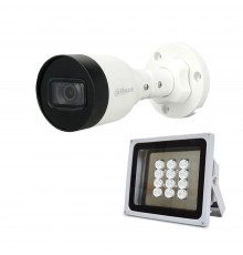 Комплект: IP-відеокамера 2 Мп Dahua DH-IPC-HFW1230S1-S5 2.8mm + ІЧ-прожектор Lightwell LW12-100IR60-220