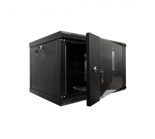 Шафа серверна SteelNet 9U 600 x 450 для мережевого обладнання (скло, чорний) Шафа серверна SteelNet 9U 600 x 450 для мережевого обладнання (скло, чорний)