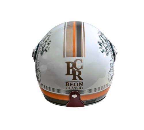 Мотошолом відкритий Beon B-108A ABS 203 SHINY CREAM/ORANGE (глянець кремовий/помаранчевий), розмір XXL Мотошолом відкритий Beon B-108A ABS 203 SHINY CREAM/ORANGE (глянець кремовий/помаранчевий), розмір XXL