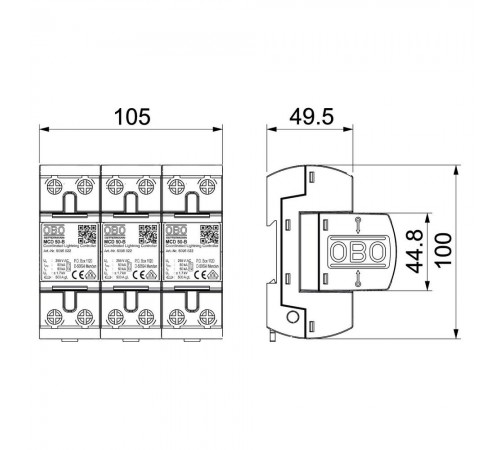 Обмежувач перенапруг OBO Bettermann MCD 50-B 3 (5096877)