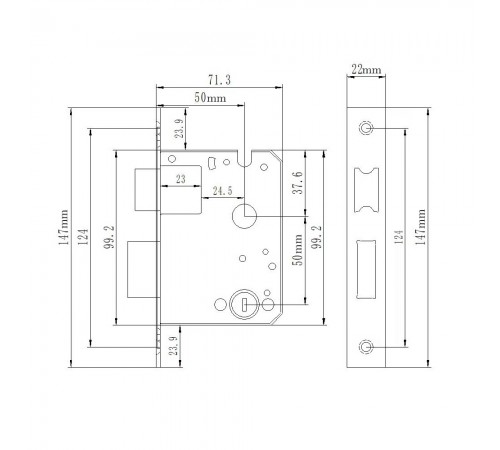 Розумний дверний біометричний замок SEVEN LOCK SL-7740BF grey (врізна частина 5050) Розумний дверний біометричний замок SEVEN LOCK SL-7740BF grey (врізна частина 5050)