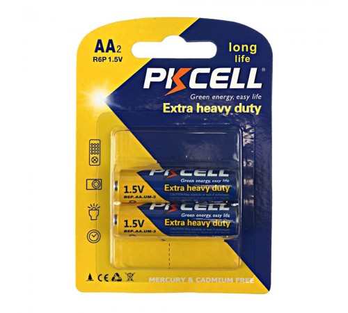 Комплект з 20 батарейок PKCELL Extra Heavy Duty AA R6P 1.5V по 2шт./блістер Комплект з 20 батарейок PKCELL Extra Heavy Duty AA R6P 1.5V по 2шт./блістер