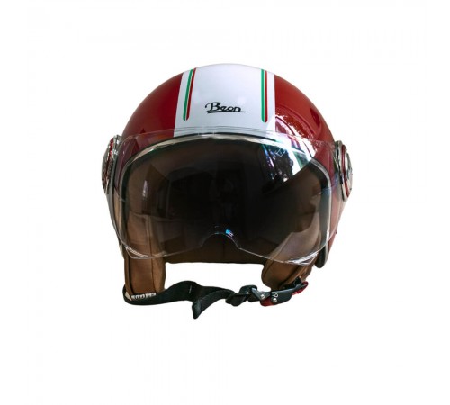 Мотошолом відкритий Beon B-110B Ferrari SHINY RED/WHITE (глянець червоний/білий), розмір XL Мотошолом відкритий Beon B-110B Ferrari SHINY RED/WHITE (глянець червоний/білий), розмір XL