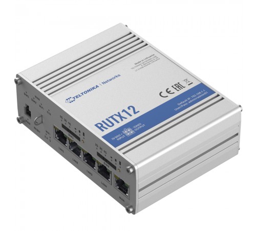 Бездротовий маршрутизатор Teltonika RUTX12 2 x 4G (LTE), AC1200, 1xGE WAN, 3xGE LAN, 2xSIM (RUTX12000000) з двома модемами Бездротовий маршрутизатор Teltonika RUTX12 2 x 4G (LTE), AC1200, 1xGE WAN, 3xGE LAN, 2xSIM (RUTX12000000) з двома модемами