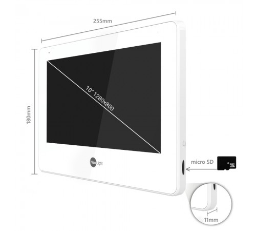 Гібридний відеодомофон 10.1" Neolight MEZZO Hybrid white з Wi-Fi Гібридний відеодомофон 10.1" Neolight MEZZO Hybrid white з Wi-Fi