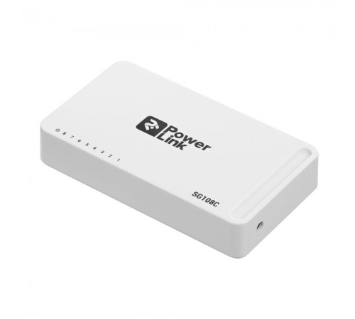 Мережевий комутатор на 8 портів 10/100/1000 Мбіт/с 2E PowerLink SG108C 8xGE некерований Мережевий комутатор на 8 портів 10/100/1000 Мбіт/с 2E PowerLink SG108C 8xGE некерований