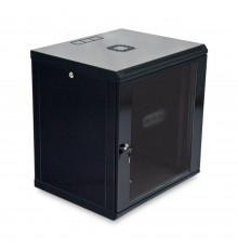 Шафа серверна SteelNet 12U 600 x 450 для мережевого обладнання (скло, чорний)