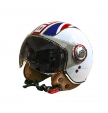 Мотошолом відкритий Beon B-110B FLAG SHINY WHITE/RED/BLUE (глянець білий/червоний/синій), розмір L