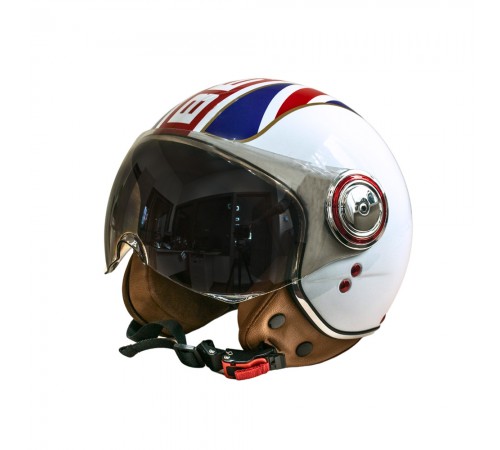 Мотошолом відкритий Beon B-110B FLAG SHINY WHITE/RED/BLUE (глянець білий/червоний/синій), розмір L Мотошолом відкритий Beon B-110B FLAG SHINY WHITE/RED/BLUE (глянець білий/червоний/синій), розмір L