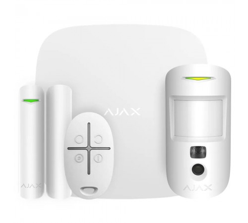 Комплект бездротової сигналізації Ajax StarterKit Cam Plus white з фотоверифікацією тривог і підтримкою LTE Комплект бездротової сигналізації Ajax StarterKit Cam Plus white з фотоверифікацією тривог і підтримкою LTE