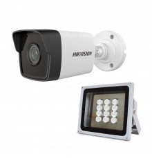 Комплект: IP-відеокамера 2 Мп Hikvision DS-2CD1021-I(F) (2.8mm) + ІЧ-прожектор Lightwell LW12-100IR60-220