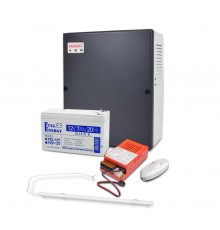 Бокс пластиковий PLB 7-9 А·год + Світильник LED лінійний 120 мм 16 Вт 6500K + БП UPS 35W Smart ASCH PL + FEL-127 + Перемикач світла e.switch wires 6A white