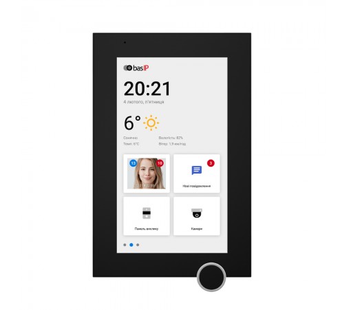 IP-відеодомофон Bas-IP AZ-07LF Android 7" Wi-Fi black з можливістю горизонтального та вертикального монтажу