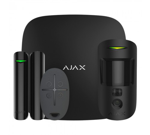 Комплект бездротової сигналізації Ajax StarterKit Cam Plus black з фотоверифікацією тривог і підтримкою LTE Комплект бездротової сигналізації Ajax StarterKit Cam Plus black з фотоверифікацією тривог і підтримкою LTE
