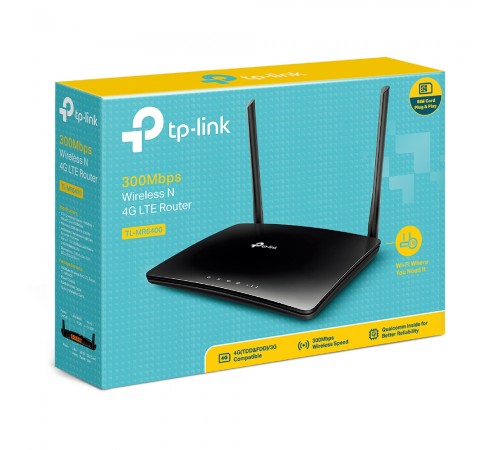 Маршрутизатор TP-Link TL-MR6400 N300 4G LTE Wi-Fi Маршрутизатор TP-Link TL-MR6400 N300 4G LTE Wi-Fi