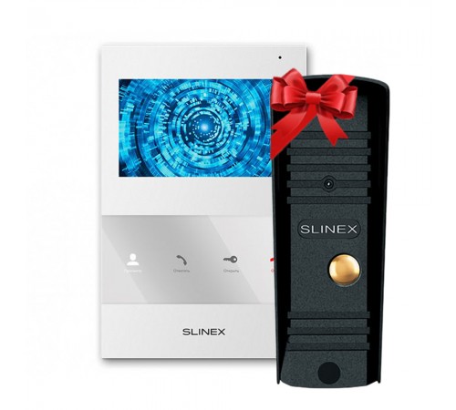Відеодомофон Slinex SQ-04M white + Відеопанель Slinex ML-16HR black Відеодомофон Slinex SQ-04M white + Відеопанель Slinex ML-16HR black