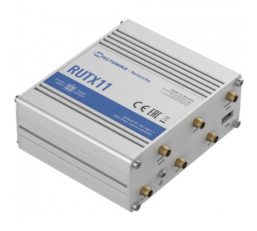 Бездротовий маршрутизатор Teltonika RUTX11 industrial, AC1200, BLE, 1xGE WAN, 3xGE LAN, 2xSIM Бездротовий маршрутизатор Teltonika RUTX11 industrial, AC1200, BLE, 1xGE WAN, 3xGE LAN, 2xSIM