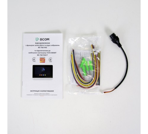 Комплект Wi-Fi відеодомофонa 7" BCOM BD-760FHD/T White з підтримкою Tuya Smart + BT-400FHD Silver Комплект Wi-Fi відеодомофонa 7" BCOM BD-760FHD/T White з підтримкою Tuya Smart + BT-400FHD Silver