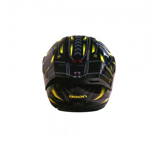 Мотошолом інтеграл Beon TECH SHINY BLACK/YELLOW (глянець чорний/жовтий) розмір L Мотошолом інтеграл Beon TECH SHINY BLACK/YELLOW (глянець чорний/жовтий) розмір L
