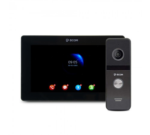 Комплект відеодомофона BCOM BD-770FHD/T Black Kit: відеодомофон 7" з детектором руху і підтримкою Tuya Smart і відеопанель Комплект відеодомофона BCOM BD-770FHD/T Black Kit: відеодомофон 7" з детектором руху і підтримкою Tuya Smart і відеопанель