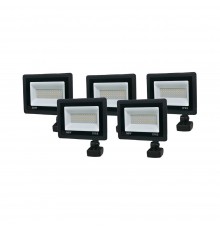 Комплект із 5 світлодіодних прожекторів Lightwell 50W з датчиком руху (LW-FL-B-50-S)