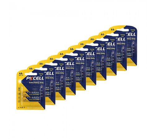 Комплект з 20 батарейок PKCELL Extra Heavy Duty AA R6P 1.5V по 2шт./блістер Комплект з 20 батарейок PKCELL Extra Heavy Duty AA R6P 1.5V по 2шт./блістер