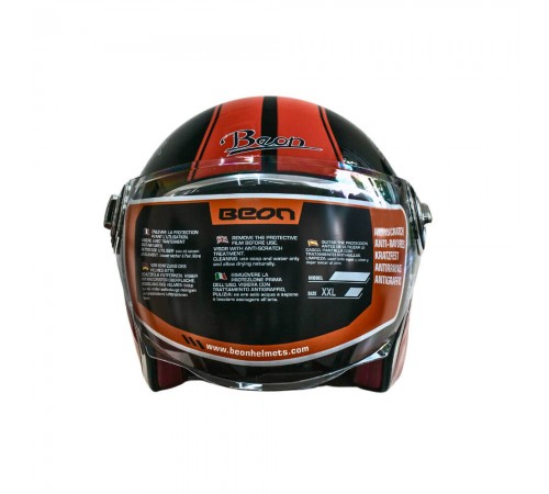 Мотошолом відкритий Beon B-108A ABS SUPER SPORT SHINY BLACK/ORANGE (глянець чорний/помаранчевий), розмір L Мотошолом відкритий Beon B-108A ABS SUPER SPORT SHINY BLACK/ORANGE (глянець чорний/помаранчевий), розмір L