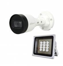 Комплект: IP-відеокамера 2 Мп Dahua DH-IPC-HFW1230S1-S5 2.8mm + ІЧ-прожектор Lightwell LW12-140IR45-220