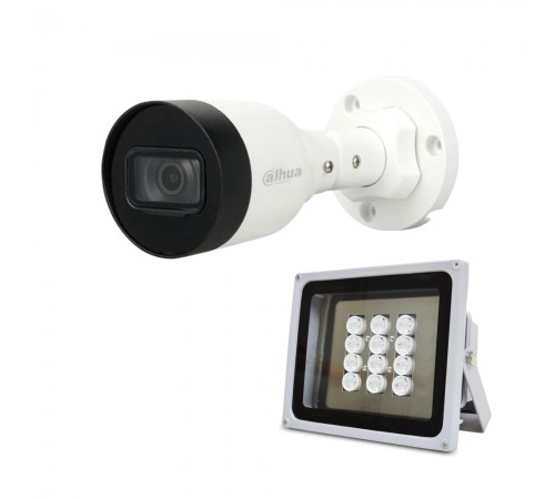 Комплект: IP-відеокамера 2 Мп Dahua DH-IPC-HFW1230S1-S5 2.8mm + ІЧ-прожектор Lightwell LW12-140IR45-220 Комплект: IP-відеокамера 2 Мп Dahua DH-IPC-HFW1230S1-S5 2.8mm + ІЧ-прожектор Lightwell LW12-140IR45-220