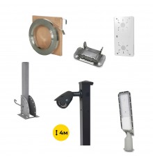 Комплект: Світильник світлодіодний Lightwell ZY-DY11-65K-150W  + Стовп 103Р 4м + Кронштейн DS-1275ZJ + Бандажна стрічка SB 207 20х0,7 бухта 50м + Замок BCS-20 + Кронштейн ZelK КСУР (труба: 50) (довжина труби: 700)