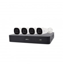 IP комплект відеоспостереження з 4 камерами ZKTeco KIT-8504NER-4P/4-BL-852O38S