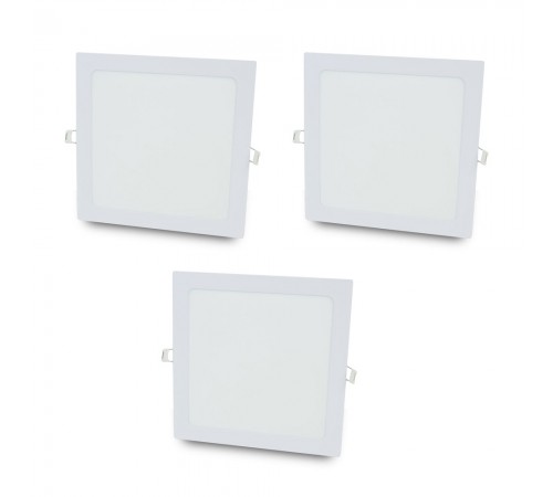 Комплект із 3-х світильників світлодіодних LIGHTWELL LW-SQ-RCD-12 12 W квадрат, вбудований Комплект із 3-х світильників світлодіодних LIGHTWELL LW-SQ-RCD-12 12 W квадрат, вбудований