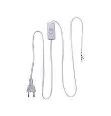 Шнур з вилкою та перемикачем e.wire.switch/plug.white, білий, 2x0.75, 1,5м