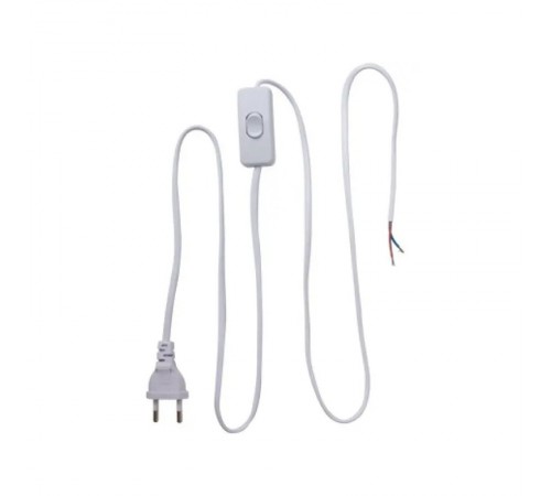Шнур з вилкою та перемикачем e.wire.switch/plug.white, білий, 2x0.75, 1,5м Шнур з вилкою та перемикачем e.wire.switch/plug.white, білий, 2x0.75, 1,5м