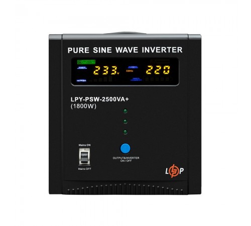 Джерело безперебійного живлення Logicpower LPY-W-PSW-2500VA+ (1800W) лінійно-інтерактивний з правильною синусоїдою Джерело безперебійного живлення Logicpower LPY-W-PSW-2500VA+ (1800W) лінійно-інтерактивний з правильною синусоїдою