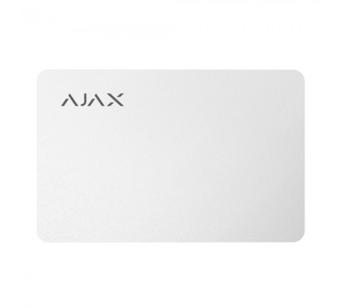 Захищена безконтактна картка Ajax Pass white (комплект 10 шт.) для клавіатури KeyPad Plus Захищена безконтактна картка Ajax Pass white (комплект 10 шт.) для клавіатури KeyPad Plus