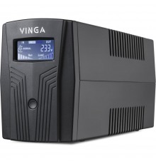 Джерело безперебійного живлення Vinga VPC-800P 800ВА / 480 Вт з LCD-дисплеєм у пластиковому корпусі