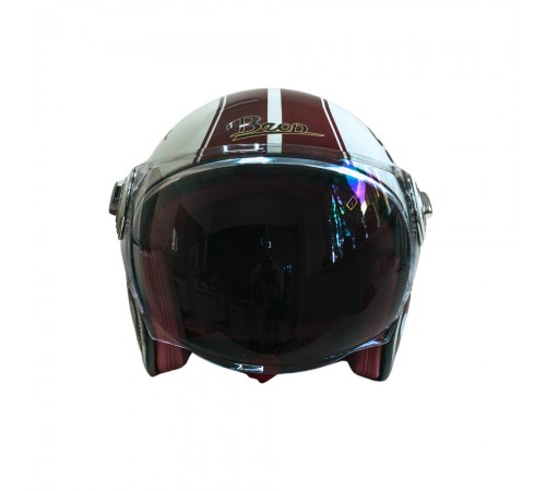 Мотошолом відкритий Beon B-108A ABS SUPER SPORT SHINY CREAM/RED (глянець кремовий/червоний), розмір XXL Мотошолом відкритий Beon B-108A ABS SUPER SPORT SHINY CREAM/RED (глянець кремовий/червоний), розмір XXL
