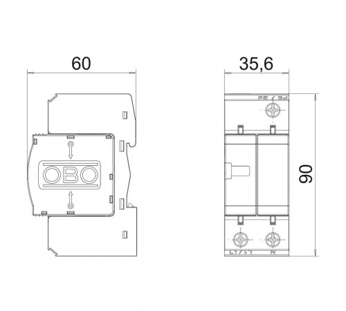 Обмежувач перенапруг OBO Bettermann Тип I+II V50-B+C 1+NPE (5093653)