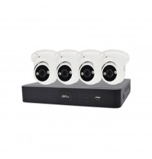 IP комплект відеоспостереження з 4 камерами ZKTeco KIT-8504NER-4P/4- ES-852T11C-C