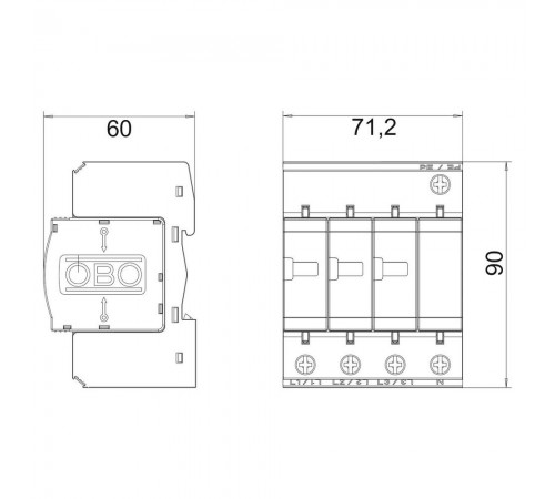 Обмежувач перенапруг OBO Bettermann Тип II V20-C 3+NPE-280 (5094656)