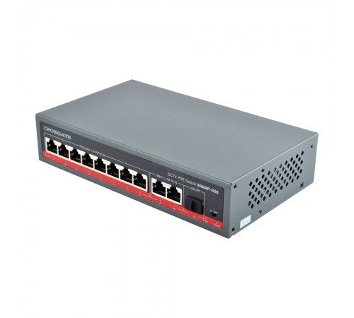 PoE-комутатор FoxGate S5808P-G2S CCTV 8-портовий некерований PoE-комутатор FoxGate S5808P-G2S CCTV 8-портовий некерований