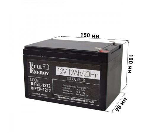Акумулятор 12В 12 А·год для ДБЖ Full Energy FEP-1212 Акумулятор 12В 12 А·год для ДБЖ Full Energy FEP-1212
