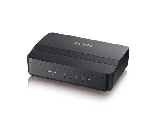 Комутатор на 5 портів ZyXEL GS-105S v2 (GS-105SV2-EU0101F) в пластиковому корпусі Комутатор на 5 портів ZyXEL GS-105S v2 (GS-105SV2-EU0101F) в пластиковому корпусі