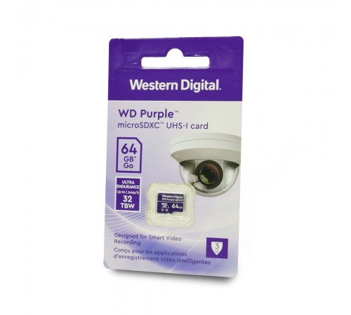 Картка пам'яті Western Digital MICRO SDXC 64GB UHS-I WDD064G1P0C WDC спеціалізована для відеоспостереження Картка пам'яті Western Digital MICRO SDXC 64GB UHS-I WDD064G1P0C WDC спеціалізована для відеоспостереження