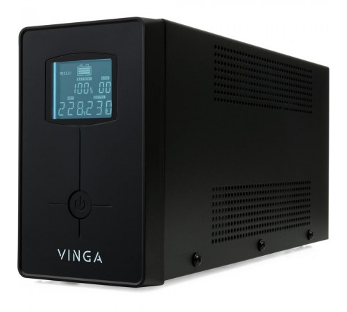 Джерело безперебійного живлення Vinga VPC-600MU 600ВА / 360 Вт з LCD-дисплеєм з USB у металевому корпусі Джерело безперебійного живлення Vinga VPC-600MU 600ВА / 360 Вт з LCD-дисплеєм з USB у металевому корпусі