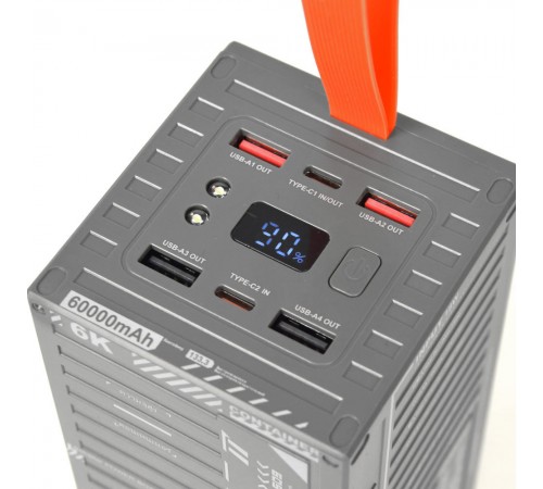 Повербанк REMAX RPP-609 Grey 20 Вт + 22.5 Вт ємністю 60000 мА·год Повербанк REMAX RPP-609 Grey 20 Вт + 22.5 Вт ємністю 60000 мА·год