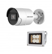 Комплект: IP-відеокамера 4 Мп Hikvision DS-2CD2043G2-I (2.8 мм) AcuSense з відеоаналітикою + ІЧ-прожектор Lightwell LW4-40IR60-12