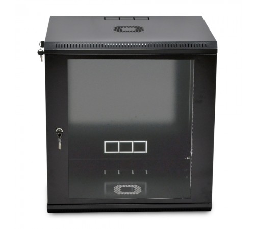 Шафа серверна SteelNet 12U 600 x 600 для мережевого обладнання (скло, чорний) Шафа серверна SteelNet 12U 600 x 600 для мережевого обладнання (скло, чорний)
